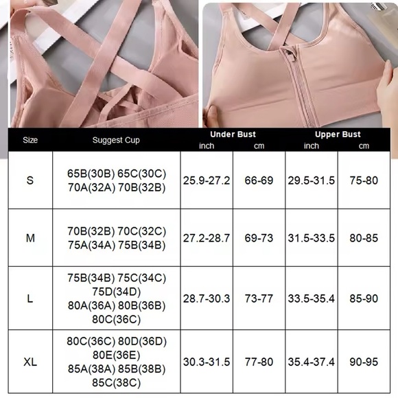 3 PC SET - High-Impact Sports Bras –Breathable Zip-Front Crisscross Back - Picture 5 of 14